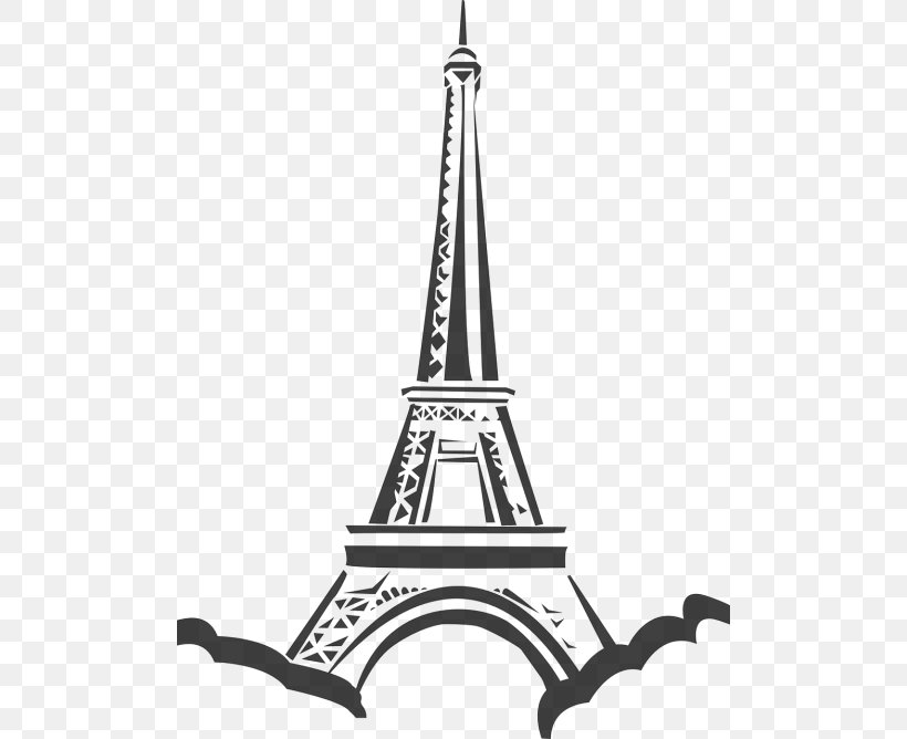 Eiffel Tower Desktop Wallpaper Clip Art, PNG, 500x668px, Eiffel Tower, Black And White, Drawing, Monochrome, Monochrome Photography Download Free