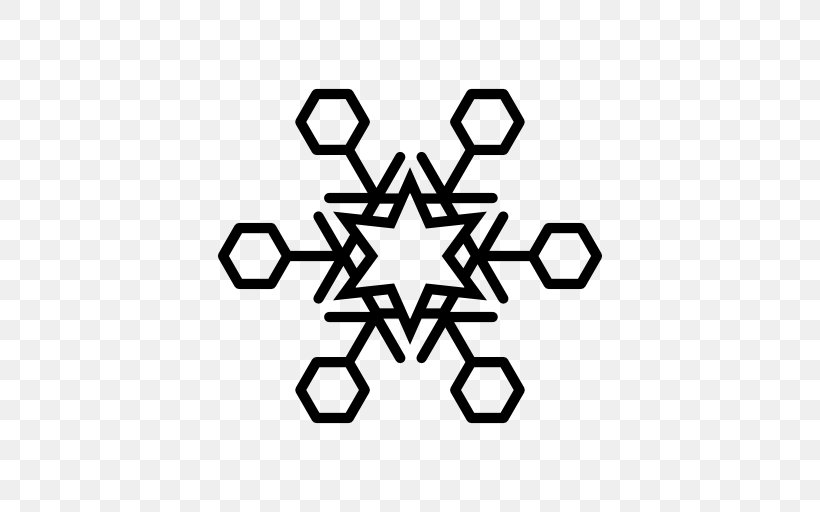 Snowflake Drawing Clip Art, PNG, 512x512px, Snowflake, Area, Black, Black And White, Crystal Download Free
