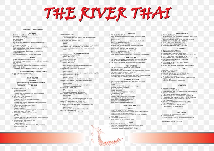 Thai Cuisine The River Thai Take-out Restaurant Pad Thai, PNG, 7016x4961px, Thai Cuisine, Brand, Coconut Rice, Curry, Delivery Download Free