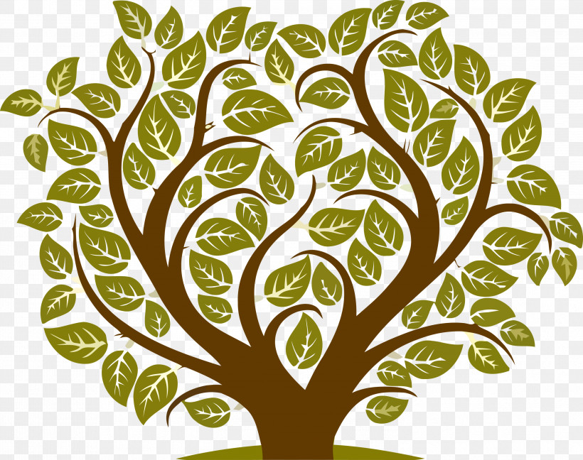 Leaf Green Tree Plant Woody Plant, PNG, 2999x2370px, Tu Bishvat Tree, Abstract Tree, Branch, Cartoon Tree, Flower Download Free