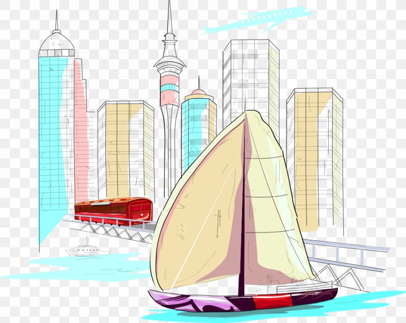 Sailboat Euclidean Vector Illustration, PNG, 951x758px, Sailboat, Boat, Logo, Sailing Ship, Schooner Download Free