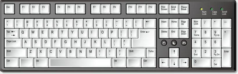 Computer Keyboard Download, PNG, 5200x1631px, Computer Keyboard, Black And White, Brand, Computer Component, Electronic Device Download Free
