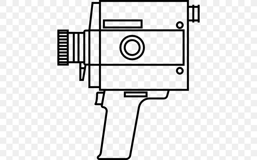Super 8 Film Video Cameras Photography, PNG, 512x512px, Super 8 Film, Area, Black And White, Camera, Drawing Download Free