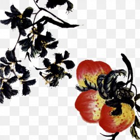 Osmanthus Peach - Longevity Peach U4e2du56fdu753bu540du5bb6u4f5cu54c1u7cbeu9009: U9f50u767du77f3u4f5cu54c1 U5999u5728u4f3cu4e0eu4e0du4f3cu4e4bu95f4: U9f50u767du77f3u753bu6843 Ink Wash Painting PNG