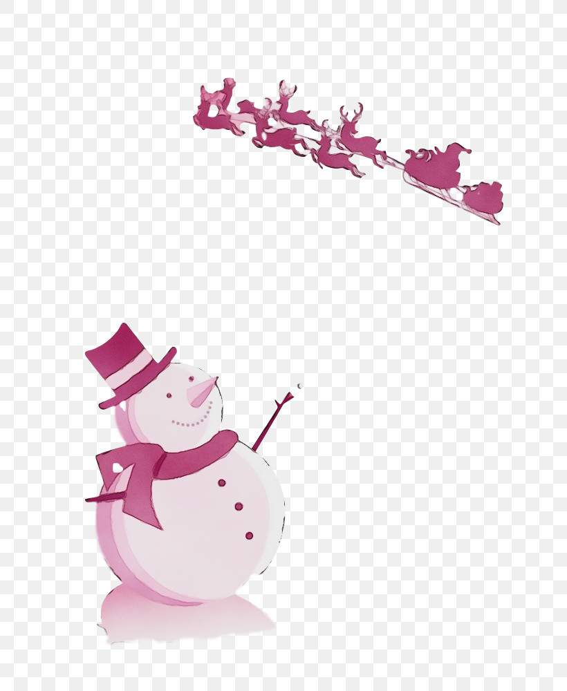 Snowman, PNG, 707x1000px, Watercolor, Magenta, Paint, Pink, Snowman Download Free