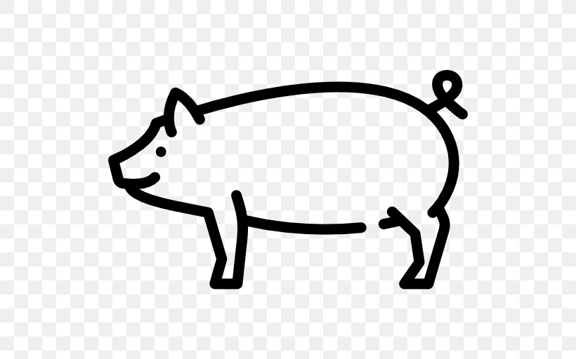 Pig Icon, PNG, 512x512px, Nature, Animal, Area, Black, Black And White Download Free