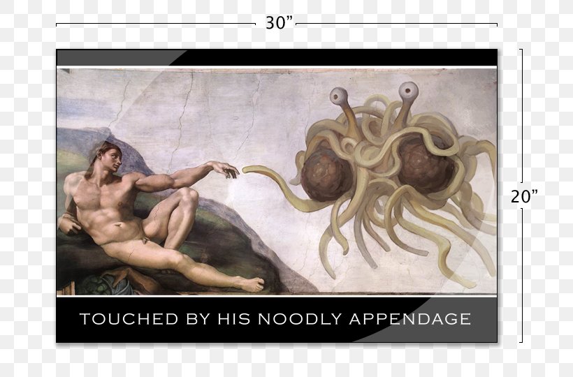 The Gospel Of The Flying Spaghetti Monster The Creation Of Adam Atheism Pastafarianism, PNG, 740x540px, Creation Of Adam, Agnosticism, Atheism, Flying Spaghetti Monster, Freethought Download Free