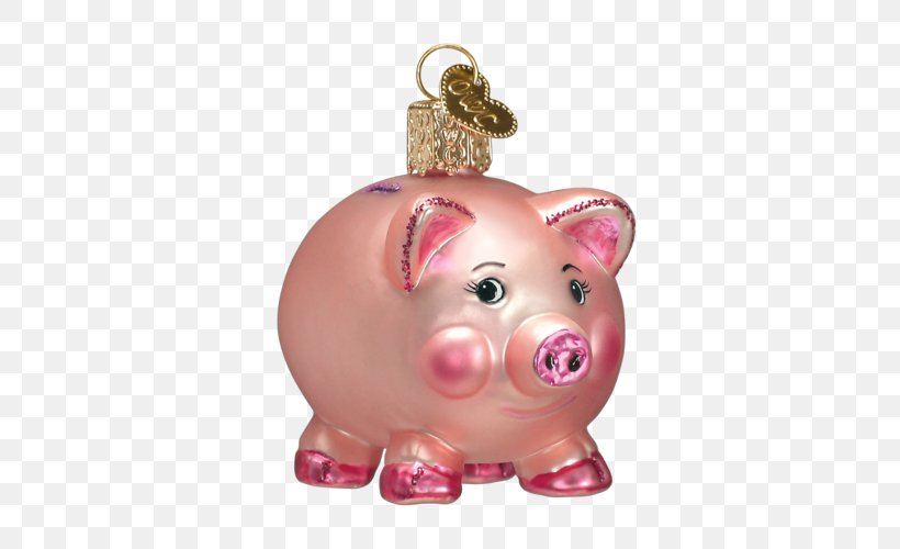 Piggy Bank Christmas Ornament Glass, PNG, 500x500px, Pig, Bank, Ceramic, Child, Christmas Download Free