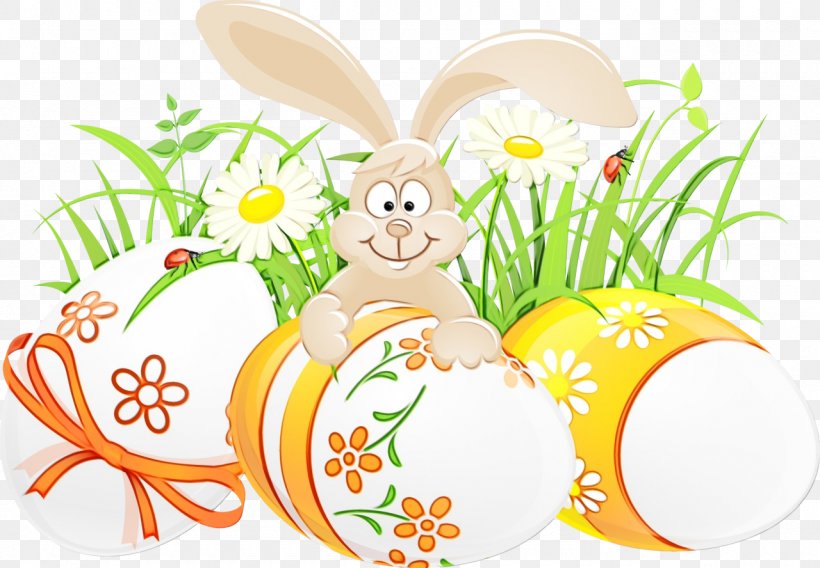 Easter Bunny, PNG, 1280x888px, Watercolor, Easter, Easter Bunny, Easter Egg, Flower Download Free