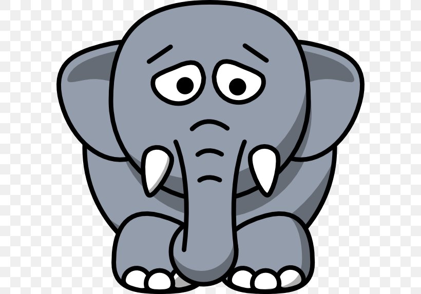 Elephant Cartoon Drawing Clip Art, PNG, 600x573px, Elephant, African Elephant, Artwork, Black And White, Carnivoran Download Free
