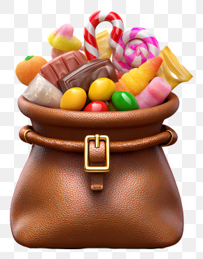 Candy Bag - Bag Of Assorted Candies And Sweets PNG