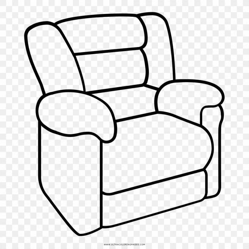 Chair Recliner Couch Drawing Fauteuil, PNG, 1000x1000px, Chair, Area, Black, Black And White, Coloring Book Download Free