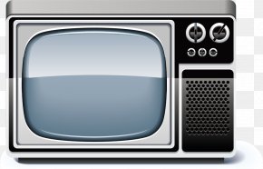 Cartoon Black And White TV - Television Set PNG