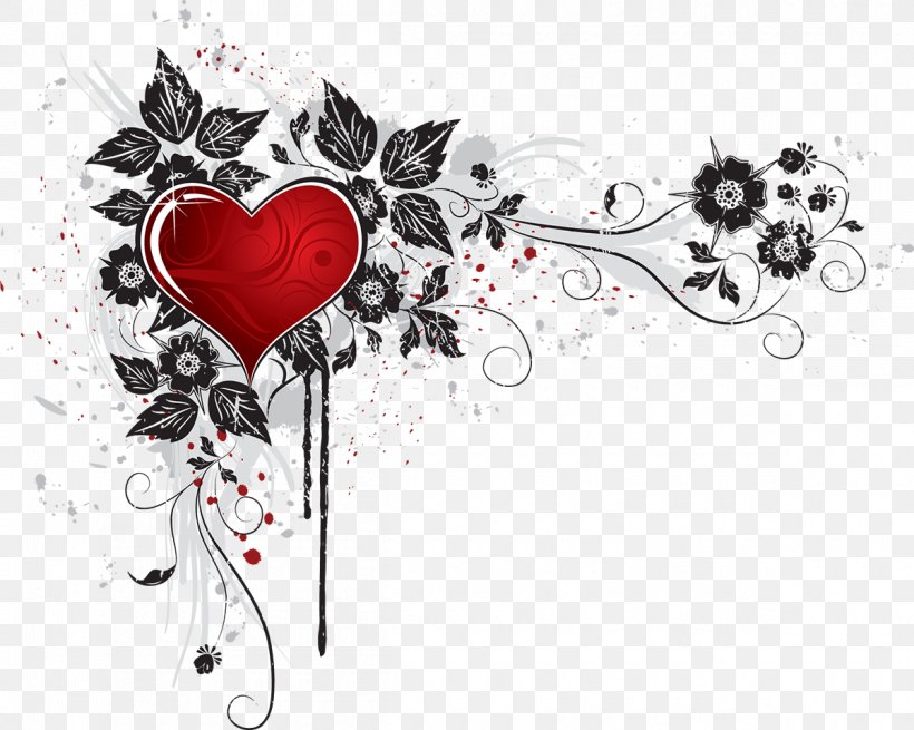 Valentine's Day Heart Clip Art, PNG, 1200x959px, Valentine S Day, Black And White, Dia Dos Namorados, Flora, Floral Design Download Free