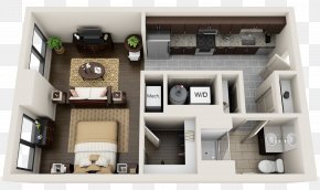 Bathroom Interior - 3D Floor Plan Apartment House Plan PNG