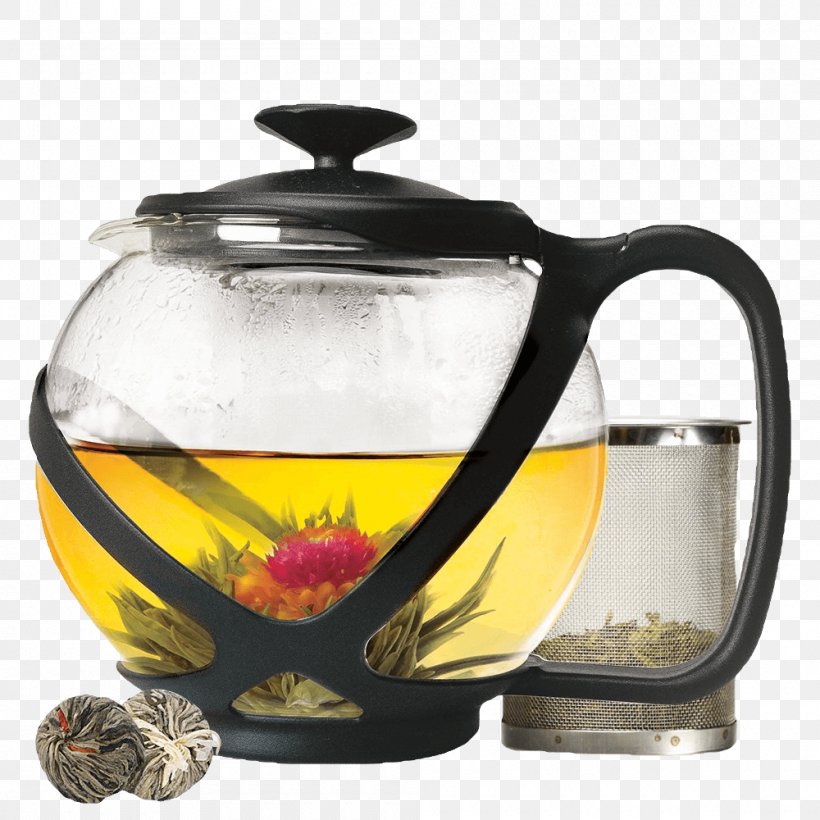 Flowering Tea Green Tea Teapot Infuser, PNG, 1000x1000px, Flowering Tea, Camellia Sinensis, Cup, Glass, Green Tea Download Free