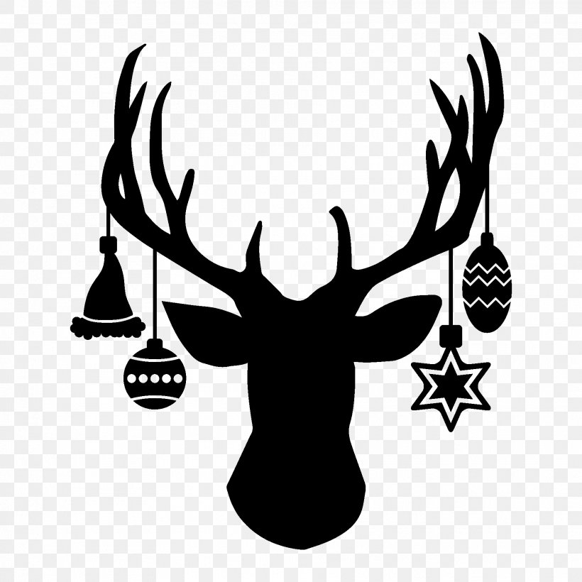 Red Deer Elk White-tailed Deer Reindeer, PNG, 1875x1875px, Deer, Antler, Black, Black And White, Deer Hunting Download Free