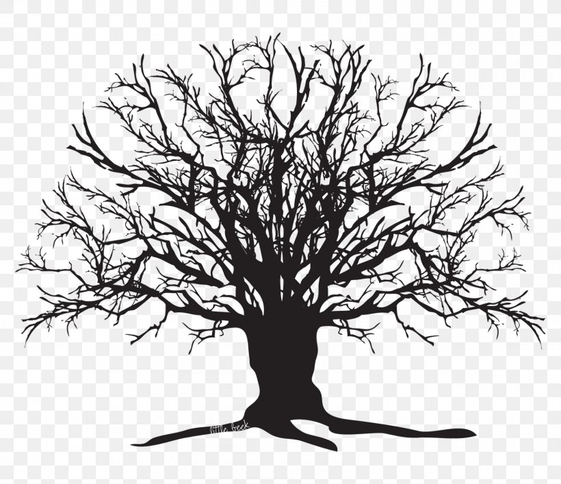 Tree Silhouette Oak Clip Art, PNG, 1600x1381px, Tree, Art, Black And White, Branch, Drawing Download Free
