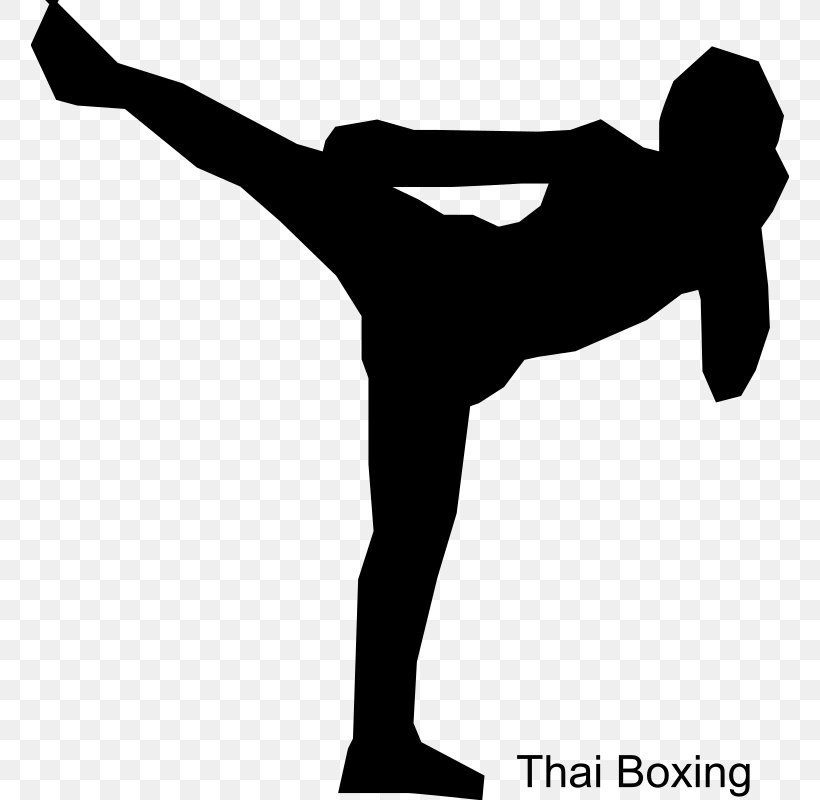 Muay Thai Kickboxing Martial Arts Clip Art, PNG, 758x800px, Muay Thai, Aerobic Kickboxing, Arm, Balance, Black And White Download Free