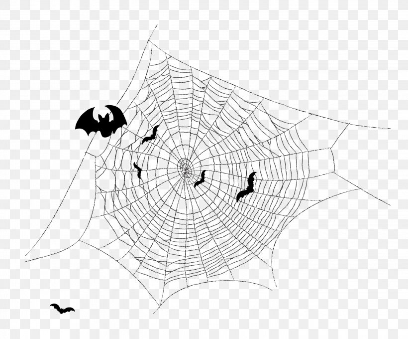 Spider Web, PNG, 2848x2362px, Spider, Area, Black, Black And White, Cartoon Download Free
