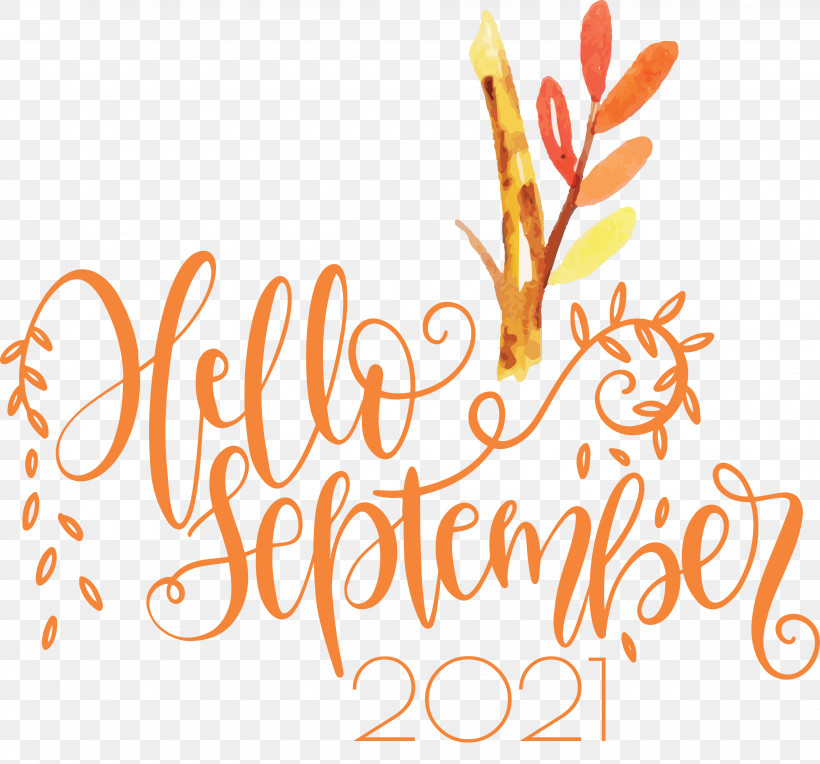 Hello September September, PNG, 3065x2858px, Hello September, Calligraphy, Drawing, Logo, September Download Free