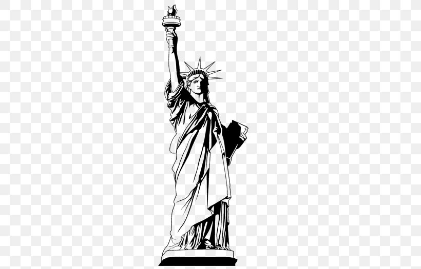Statue Of Liberty Wall Decal Skyline Sticker, PNG, 700x525px, Statue Of Liberty, Art, Artwork, Bedroom, Black And White Download Free