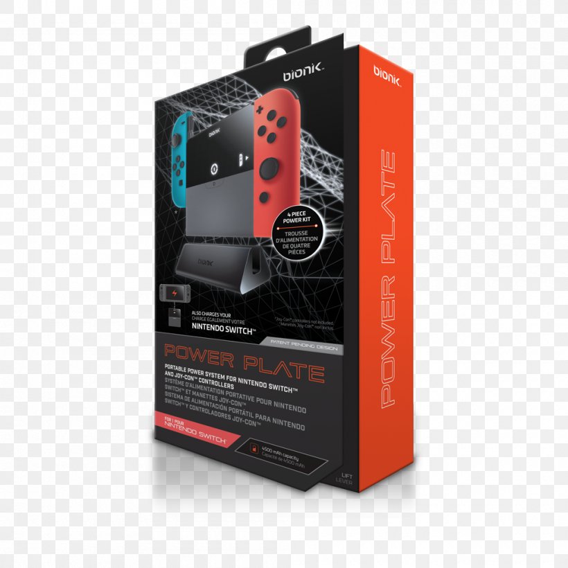 Bionik Power Plate For Nintendo Switch AC Adapter Joy-Con Video Games, PNG, 1000x1000px, Nintendo Switch, Ac Adapter, Audio, Audio Equipment, Electric Battery Download Free