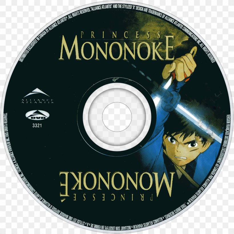 Compact Disc Film Princess Mononoke, PNG, 1000x1000px, Compact Disc, Brand, Dvd, Film, Label Download Free