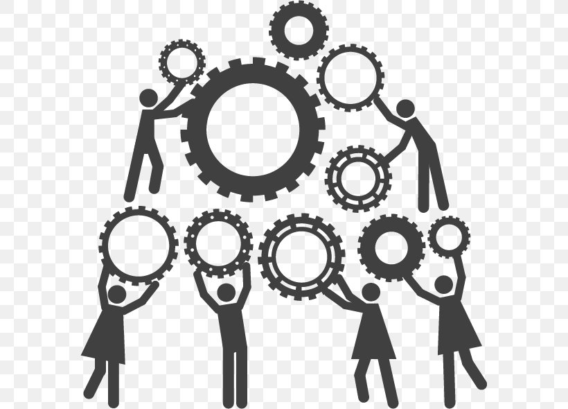 Clip Art Project Manager Human Resource Management Teamwork, PNG, 587x590px, Project Manager, Auto Part, Bicycle Drivetrain Part, Bicycle Part, Black And White Download Free