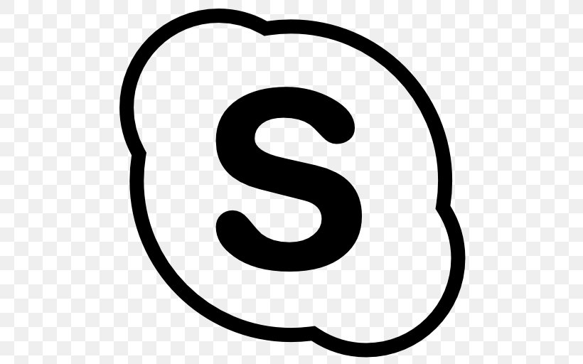 Skype Logo, PNG, 512x512px, Skype, Area, Black And White, Email, Logo Download Free