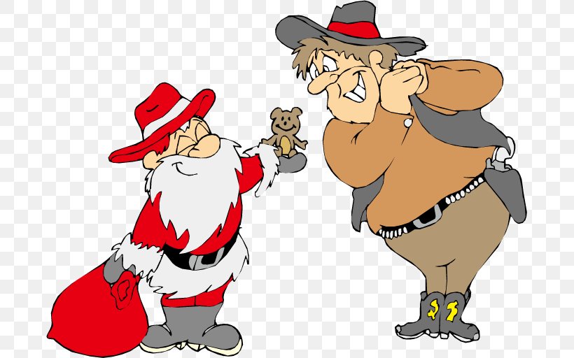 Santa Claus Christmas Cowboy Clip Art, PNG, 687x512px, Santa Claus, Animation, Art, Boot, Cartoon Download Free