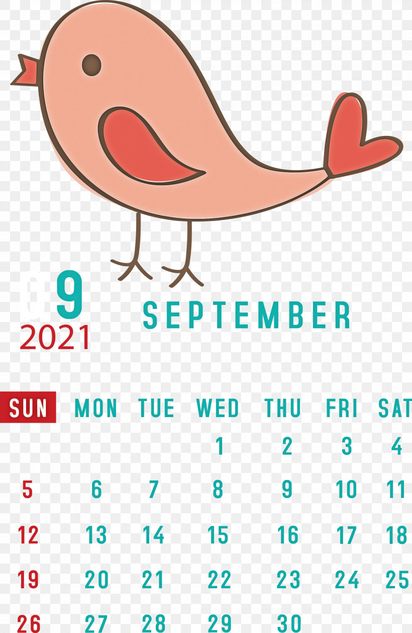 September 2021 Printable Calendar September 2021 Calendar, PNG, 1955x3000px, September 2021 Printable Calendar, Beak, Behavior, Calendar System, Happiness Download Free