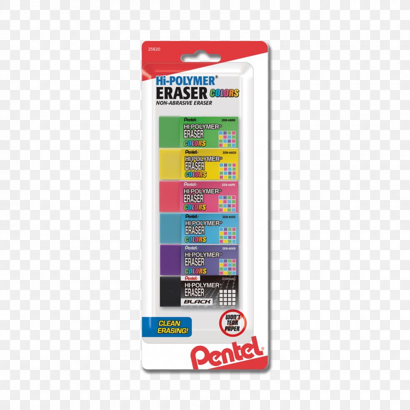 Eraser Paper Pentel Polymer Office Supplies, PNG, 1800x1800px, Eraser, Color, Electronics Accessory, Hardware, Latex Download Free