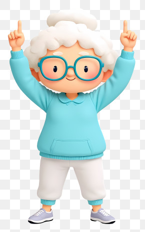 Cartoon Grandmother - Friendly Granny Cartoon Character PNG