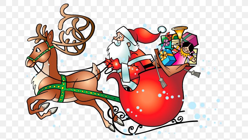 Santa Claus's Reindeer Père Noël Santa Claus's Reindeer Christmas, PNG, 686x465px, Reindeer, Advent, Art, Christmas, Christmas Decoration Download Free