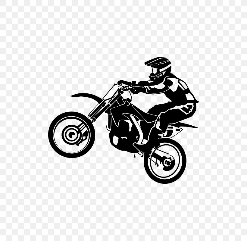 Sticker Motorcycle Wall Decal Motocross, PNG, 800x800px, Sticker, Automotive Design, Black And White, Custom Motorcycle, Decal Download Free