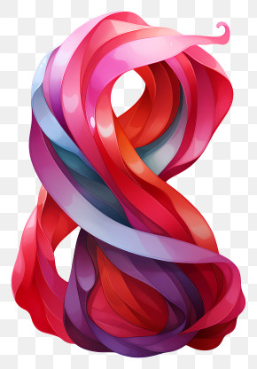 Watercolor Ribbon - Multi-Colored Infinity Symbol Ribbon Design PNG