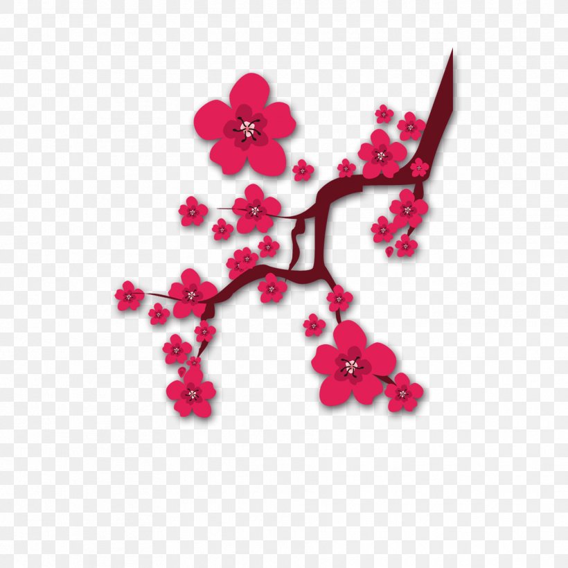 Plum Blossom Download Chinese New Year Clip Art, PNG, 1772x1772px, Plum Blossom, Cherry Blossom, Chinese New Year, Color, Floral Design Download Free