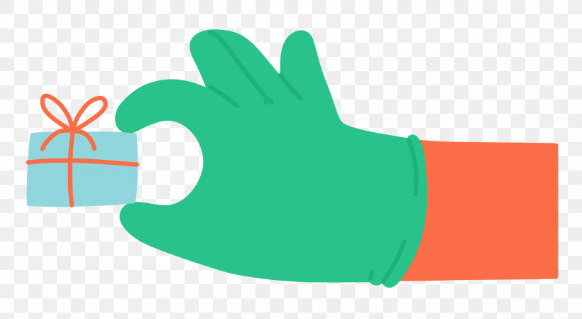 Hand Pinching Present Hand Gift, PNG, 2500x1371px, Hand, Geometry, Gift, Glove, Green Download Free