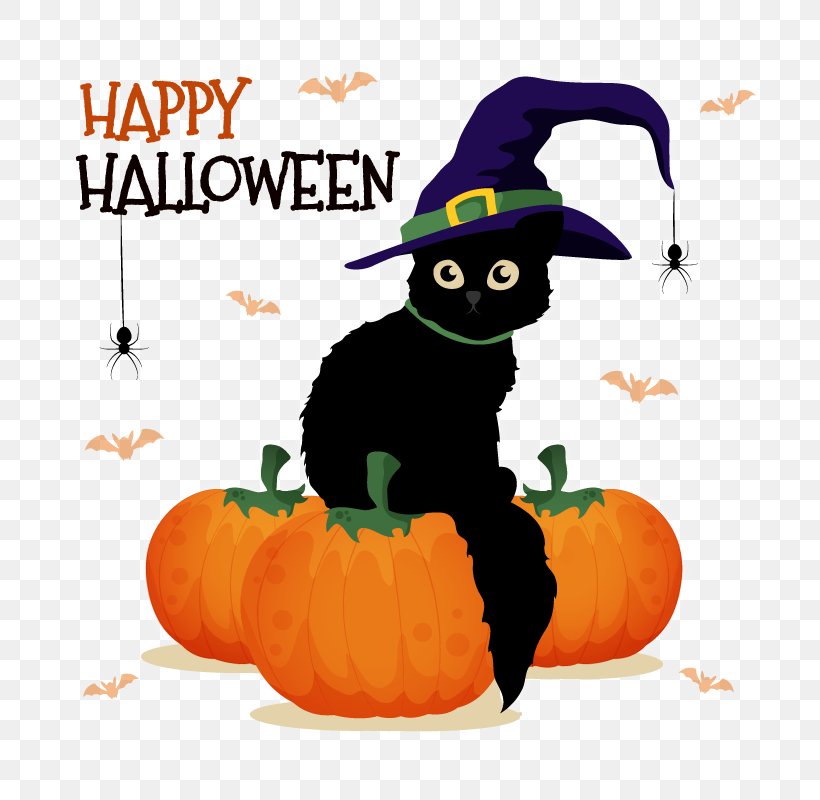 Halloween Jack-o'-lantern Poster, PNG, 800x800px, Halloween, Black Cat, Carnivoran, Cat, Cat Like Mammal Download Free