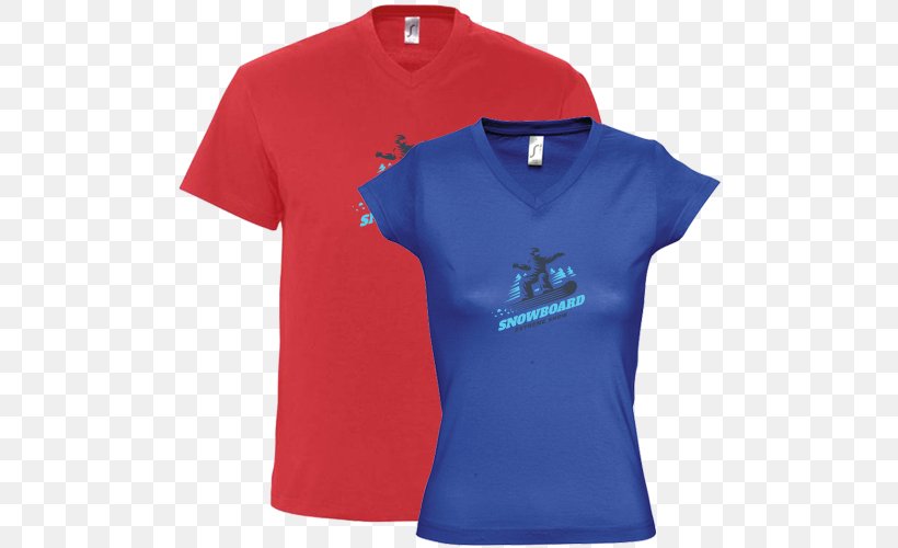 T-shirt Clothing Neckline Printing Sleeve, PNG, 500x500px, Tshirt, Active Shirt, Blue, Cap, Clothing Download Free