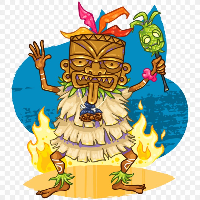 Tiki Hula Witch Doctor Clip Art, PNG, 1024x1024px, Tiki, Art, Artwork, Cartoon, Fictional Character Download Free