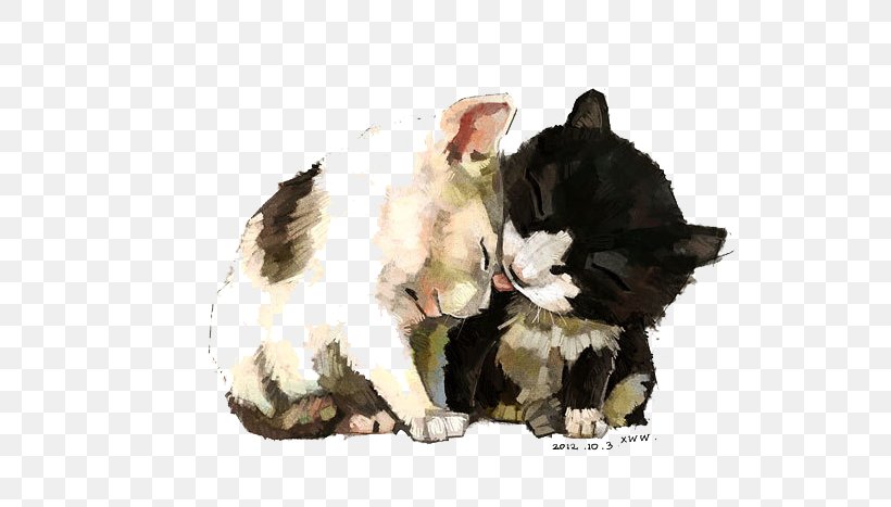 Cat Kitten Watercolor Painting Illustration, PNG, 550x467px, Cat, Animal, Carnivoran, Cartoon, Cat Like Mammal Download Free