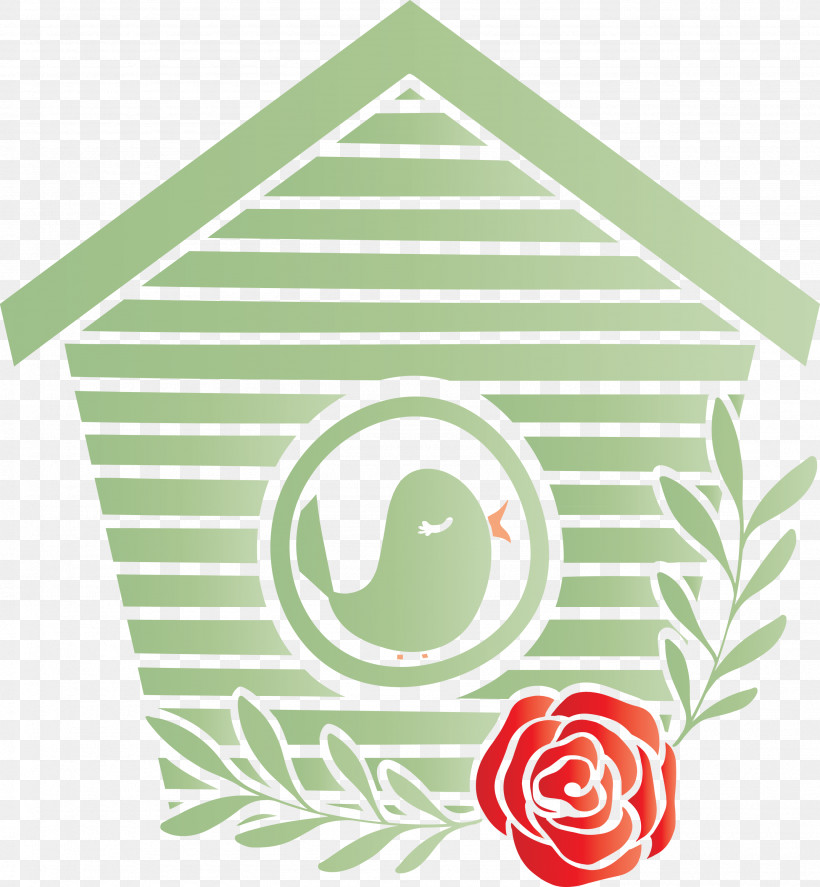 Green, PNG, 2771x3000px, Cute Cartoon Bird, Bird House, Green Download Free