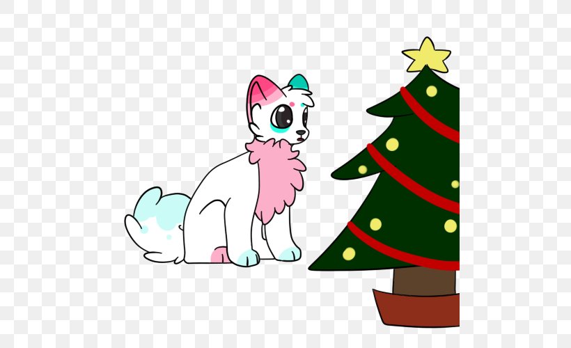 Whiskers Kitten Cat Christmas Tree Clip Art, PNG, 500x500px, Whiskers, Area, Art, Artwork, Canidae Download Free