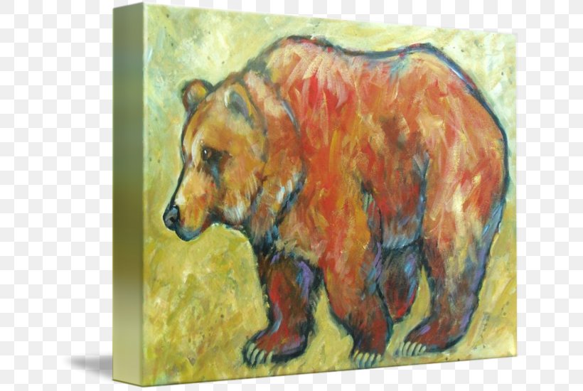 Grizzly Bear Watercolor Painting, PNG, 650x550px, Grizzly Bear, Acrylic Paint, Acrylic Resin, Alaska Peninsula Brown Bear, Art Download Free