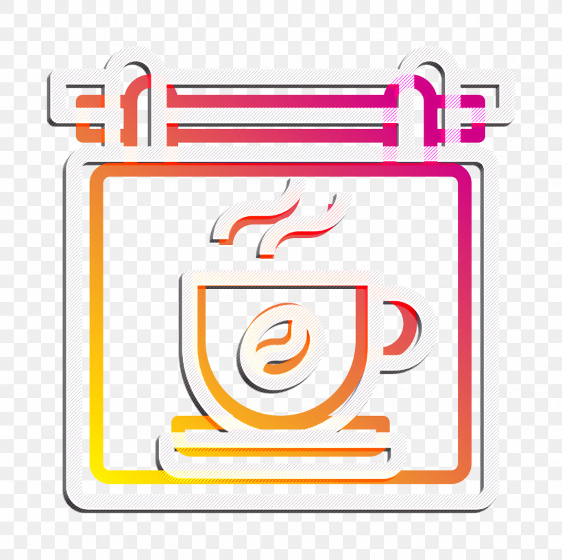 Coffee Shop Icon Food And Restaurant Icon Signboard Icon, PNG, 1318x1312px, Coffee Shop Icon, Food And Restaurant Icon, Line, Orange, Rectangle Download Free