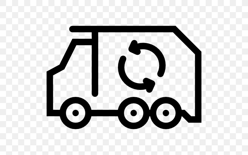 Garbage Truck Waste Recycling, PNG, 512x512px, Garbage Truck, Area, Black, Black And White, Brand Download Free