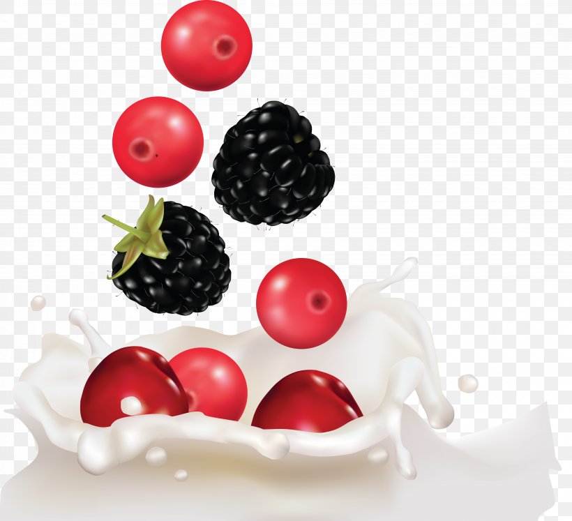 Milk Fruit Strawberry, PNG, 4110x3746px, Milk, Apple, Berry, Blueberry, Cherry Download Free