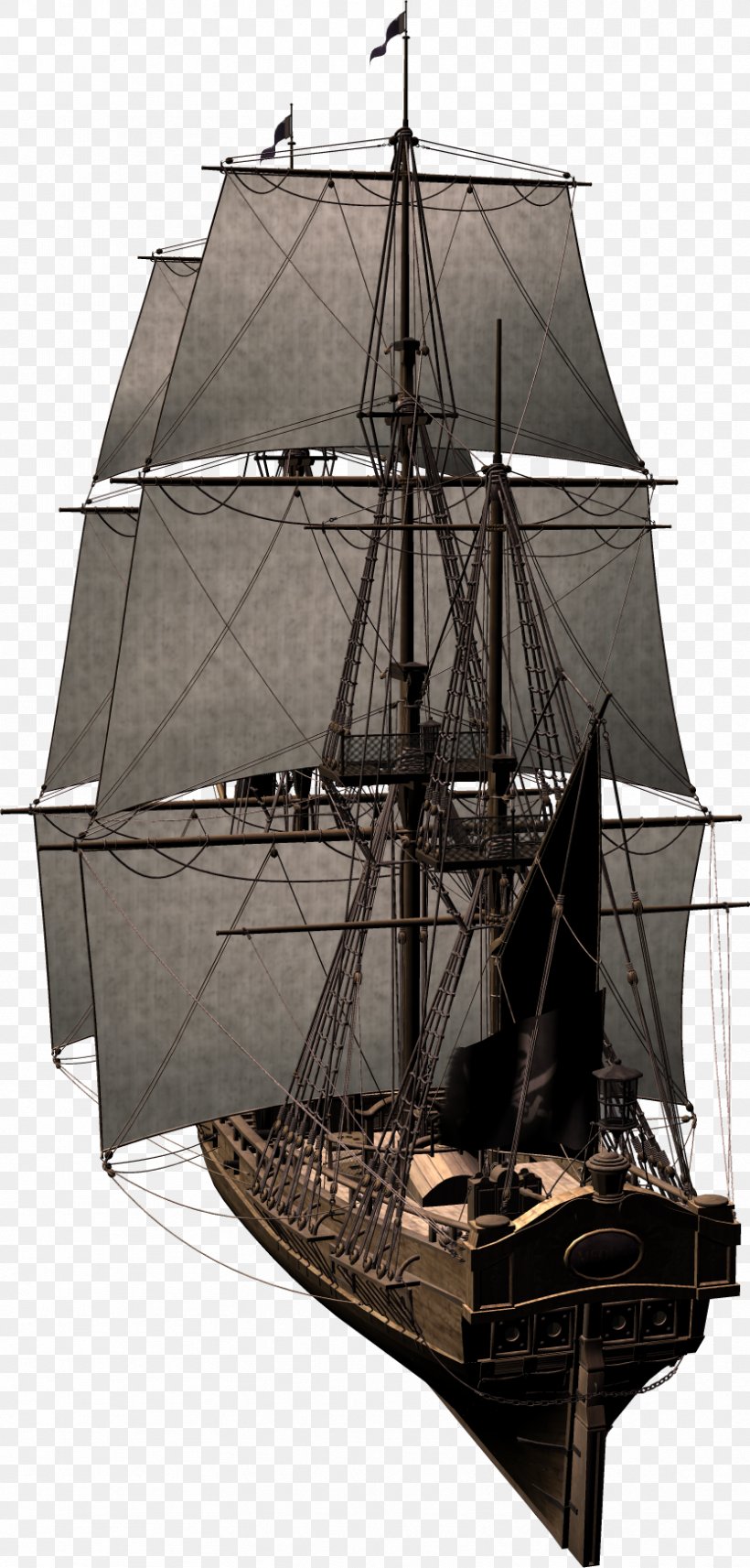 Brigantine Clipper Caravel Barque Ship, PNG, 834x1743px, Brigantine, Baltimore Clipper, Barque, Barquentine, Boat Download Free